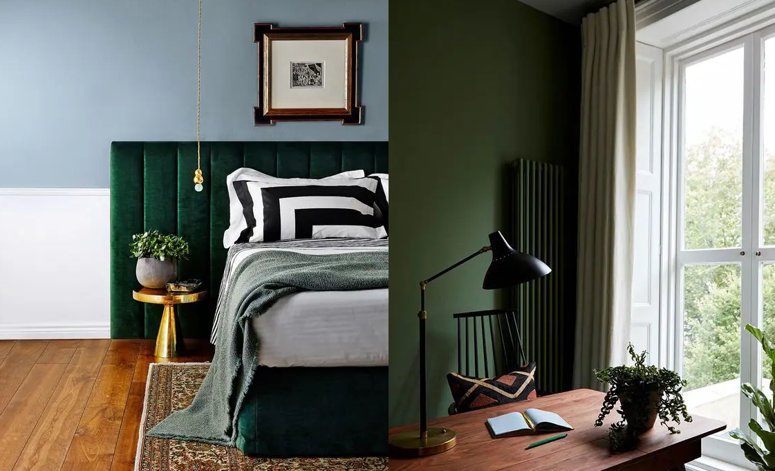дизайн спальни в зеленых тонах | Дизайн, Интерьер, Зеленая спальня
