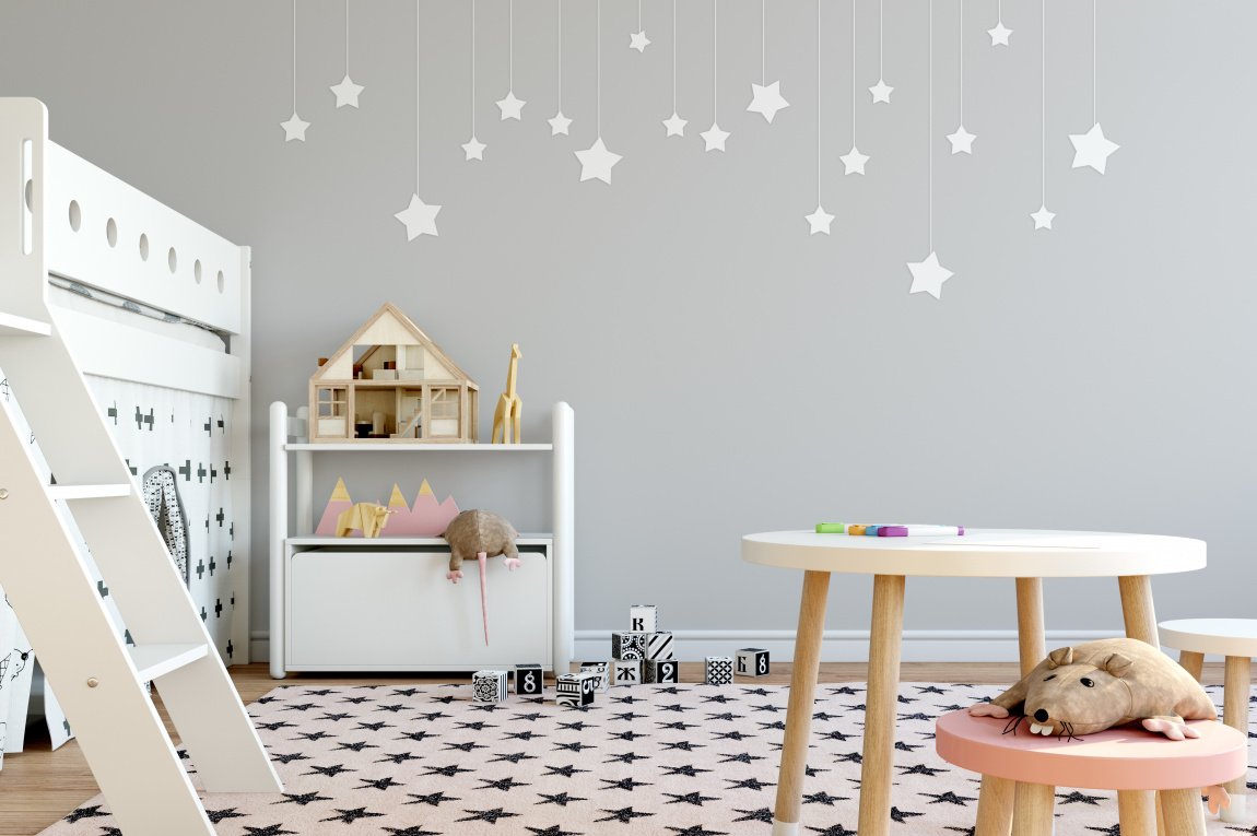 Декор стен в детской комнате – обои в центре внимания