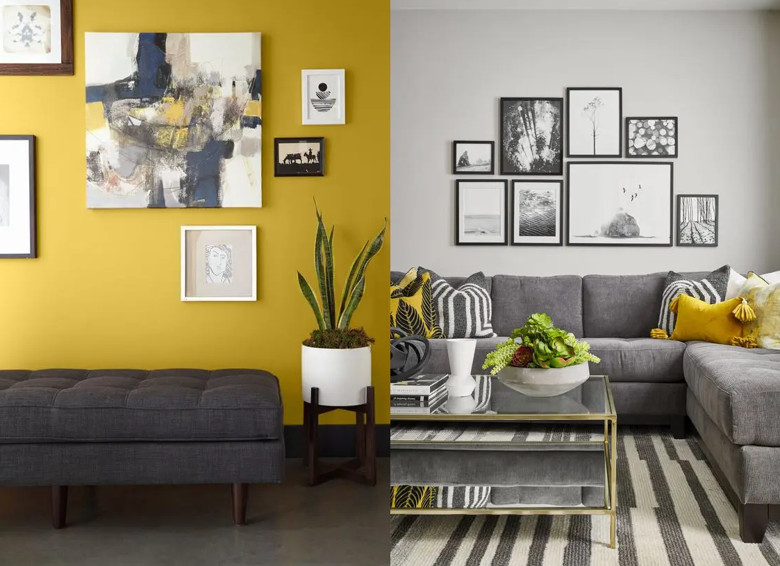 Желтый цвет в домашнем интерьере: сочетания, фото