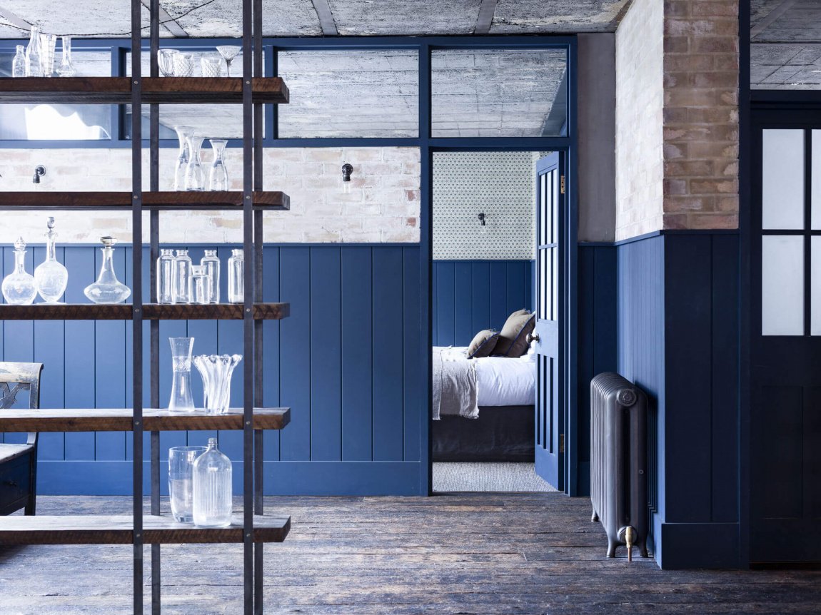 NONAGON-style-n9s-dreamy-room-divider-ideas-perfect-partitions-Mark-Lewis-interior-design-hoxton-square-loft-blue-white-bedroom-tongue-groove-paneling-Rory-Gardener-floating-shelf-vintage-glass.jpg